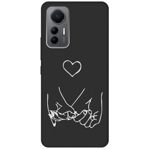 Матовый Soft Touch силиконовый чехол на Xiaomi 12 Lite, Сяоми 12 Лайт с 3D принтом Lovers Hands W черный матовый soft touch силиконовый чехол на xiaomi 12 pro сяоми 12 про с 3d принтом hands w черный