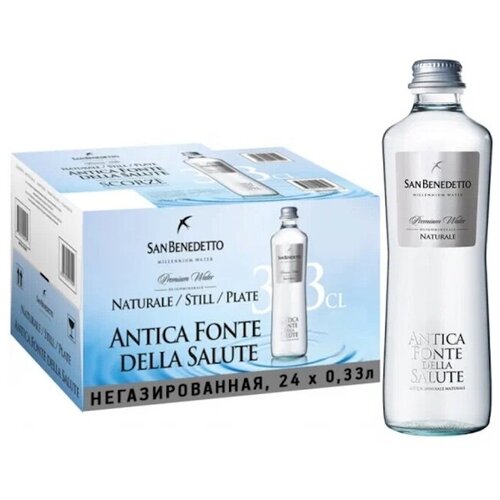 Вода минеральная San Benedetto (Сан Бенедетто) Antica Fonte, 0,33 л х 24 шт. негазированная, стекло