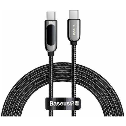 Аксессуар Baseus Display Fast Charging Type-C - Type-C 100W 2m Black CATSK-C01 аксессуар baseus display fast charging type c type c 100w 2m black catsk c01