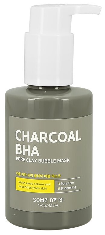 SOME BY MI CHARCOAL BHA PORE CLAY BUBBLE MASK - Кислородная маска с древесным углем, 120 мл