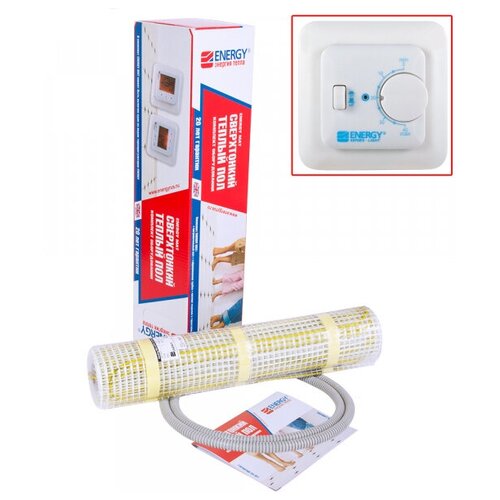 Комплект теплого пола под плитку ENERGY Mat 760 мкв - 1210 Вт c терморегулятором ENERGY TK 04 21175₽