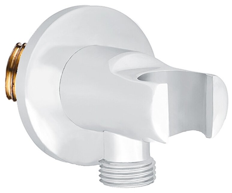 фото Подключение для душевого шланга белый латунный с держателем лейки на корпусе, резьба 1/2 ELGHANSA WS-10K-White