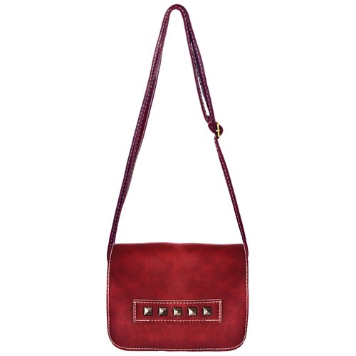 Женская кожаная сумка кросс-боди на плечо красная