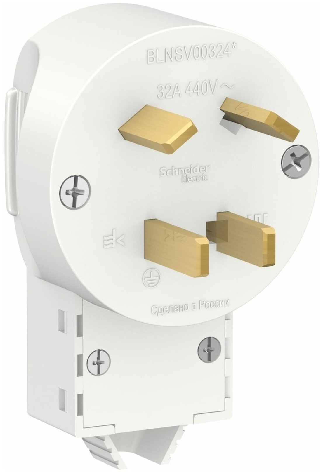 Вилка силовая Schneider Electric BLANCA , скрытая установка, 3Р+N 32А, 400В, белая BLNSV003241 - фотография № 1