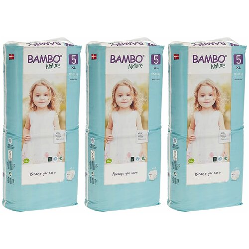 Эко-подгузники Bambo Nature Premium, младший размер 5 (12-18 кг) Case Saver 132 шт