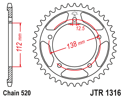 Звезда Мотоциклетная Jt Jtr1316.39 JT Sprockets арт. JTR1316.39