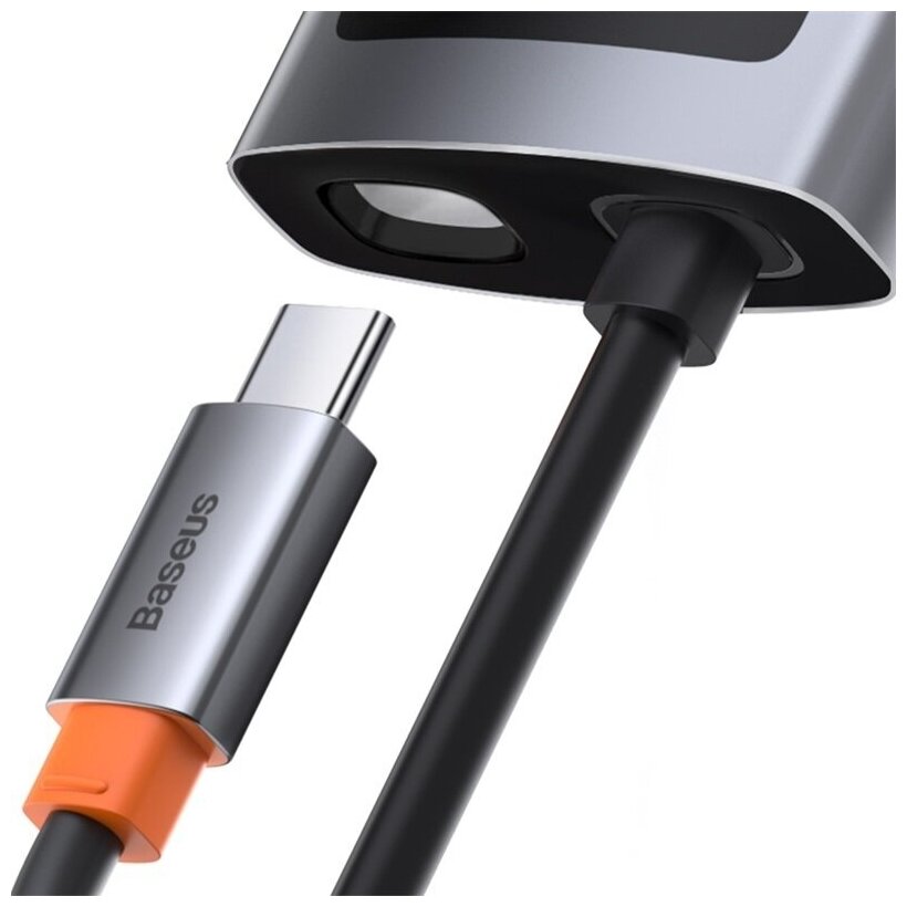 Хаб USB-концентратор Baseus Metal Gleam Series 4-in-1 Multifunctional Type-C HUB Docking Station Gray CAHUB-CY0G