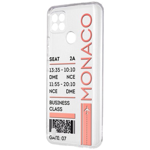 Силиконовый чехол Mcover для Realme C21 с рисунком Билет в Монако силиконовый чехол mcover для realme c21 с рисунком билет в амстердам