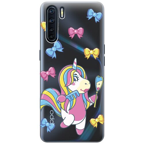 Силиконовый чехол с принтом Lady Unicorn для OPPO A91 / Reno3 / Оппо А91 / Рено 3 силиконовый чехол на oppo a91 оппо а91 лёд