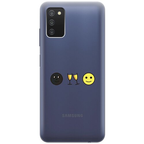 Силиконовый чехол с принтом Cheers! для Samsung Galaxy A03s / Самсунг А03с силиконовый чехол с принтом love charger для samsung galaxy a03s самсунг а03с