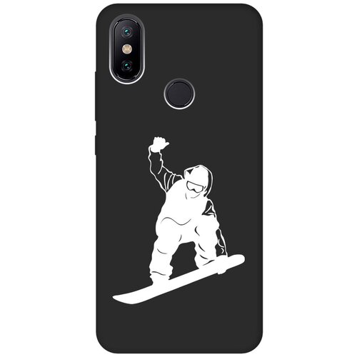 Матовый чехол Snowboarding W для Xiaomi Mi 6X / Mi A2 / Сяоми Ми 6Х / Ми А2 с 3D эффектом черный матовый soft touch силиконовый чехол на xiaomi mi 6x mi a2 сяоми ми 6х ми а2 с 3d принтом patriot черный