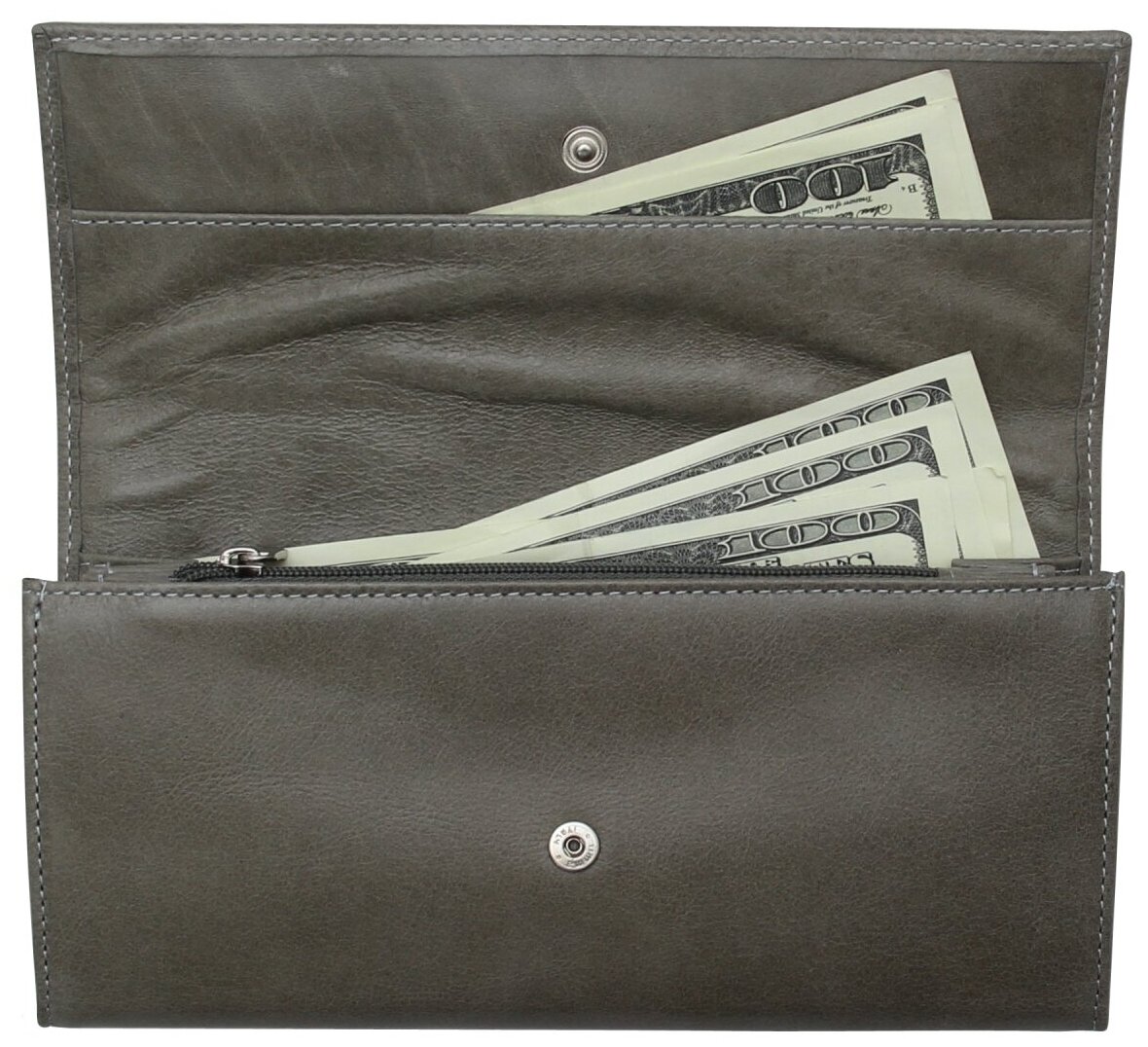 Кошелек RELS, фактура гладкая, серый — фото 1