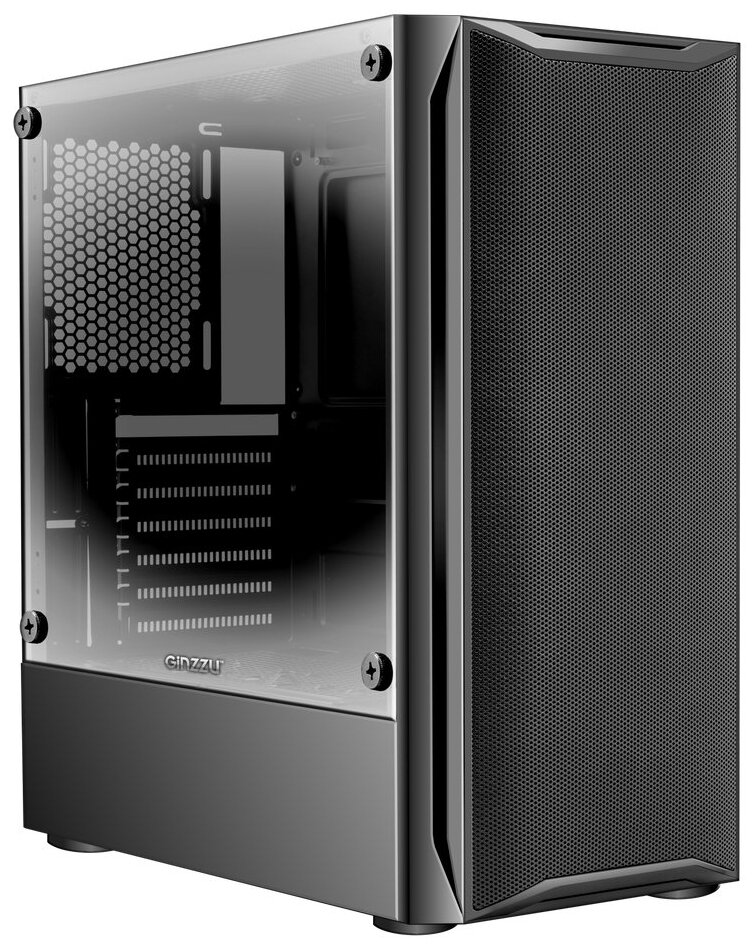 Корпус Ginzzu CL145 Black ATX, mATX, Mini-ITX, Midi-Tower, без БП, с окном, 2xUSB 2.0, USB 3.0, Audio