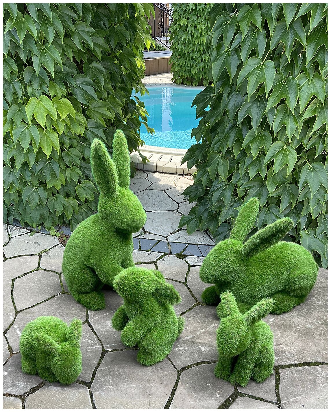 Садовая фигура топиари Кролик (сидит),Topiary Frame, искусственный газон - фотография № 6