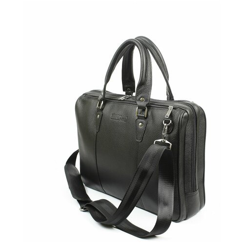 фото Сумка с ручками matthew из натуральной кожи, мужская цвет черный