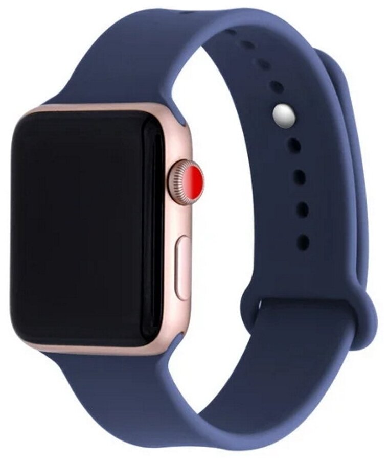 Силиконовый ремешок для Apple Watch 42 мм/44 мм (Эпл Вотч), Темно-синий