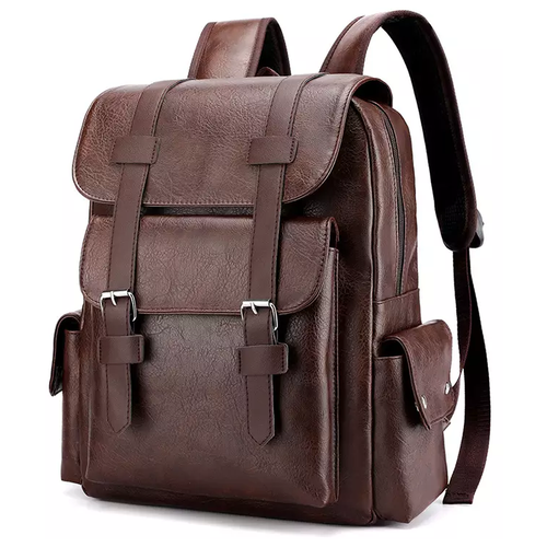 Рюкзак мужской / рюкзак кожаный / стильный мужской рюкзак / городской рюкзак / рюкзак с отделением для ноутбука / черный