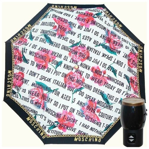 Зонт складной Moschino Boutique 8902 Flowers and slogans (Зонты)