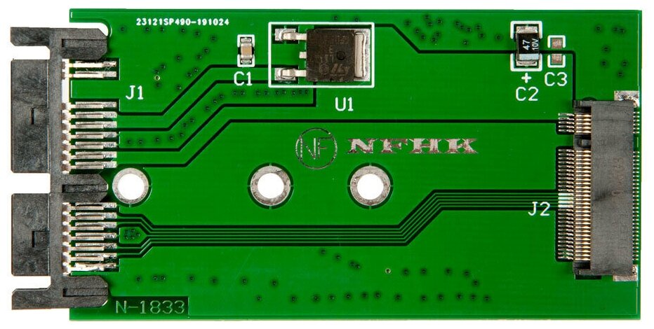Адаптер-переходник для установки SSD M.2 SATA в разъем 1.8" micro SATA / NFHK N-1833