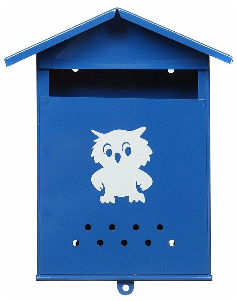 Ящик почтовый Домик без замка синий с совой - фотография № 2