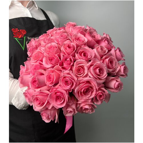 Роза Кения розовая 51 шт 40 см