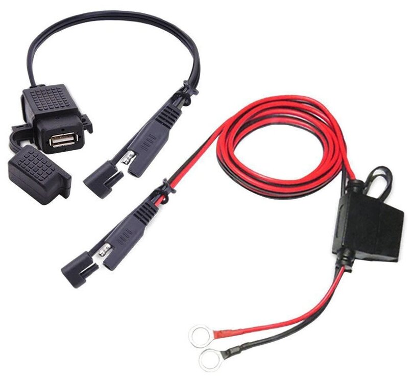 Водонепроницаемое зарядное устройство Mel-Z09 USB 2,1 А (кабельный адаптер SAE) для мотоцикла (мото зарядка)