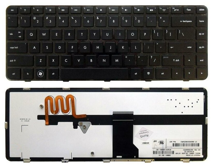 Клавиатура для ноутбука HP Pavilion DM4-1000 DV5-2000 DV5-2100 черная с подсветкой