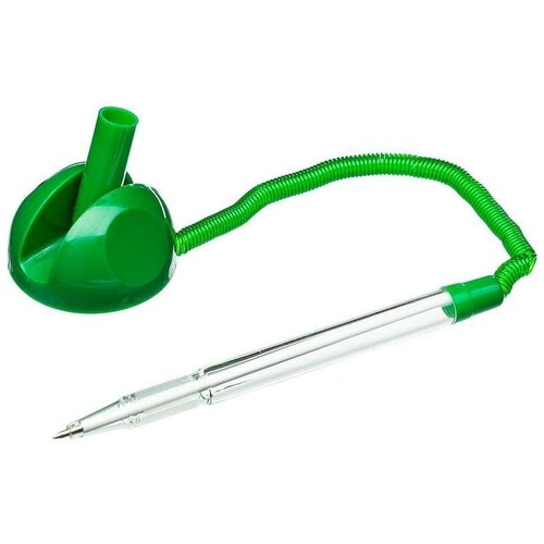 Ручка шариковая настольная Beifa Стоппен (0.5мм, корпус прозрачный/зеленый, синий цвет чернил, на липучке) (AP8863-GR)