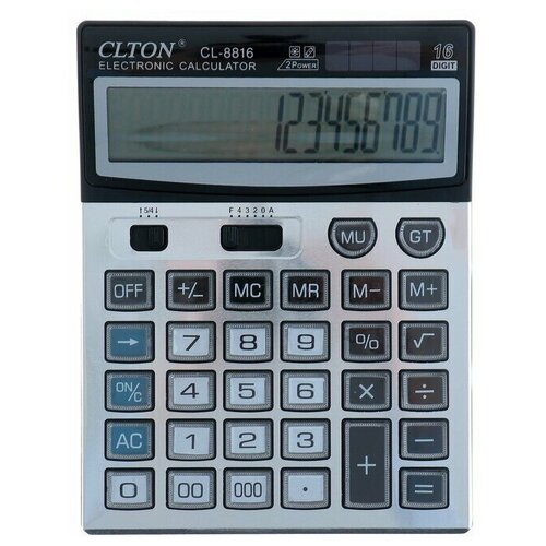Калькулятор настольный, 16 - разрядный, CL - 8816, двойное питание, 1 шт.