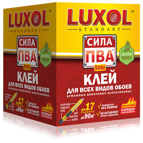 Клей обойный «LUXOL сила ПВА (Standart)» 500г.