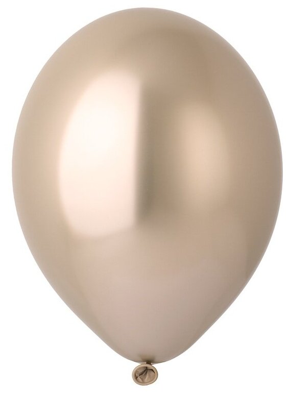 Воздушные шары латексные Belbal хромовые, золотистые, 35 см, набор 12 шт