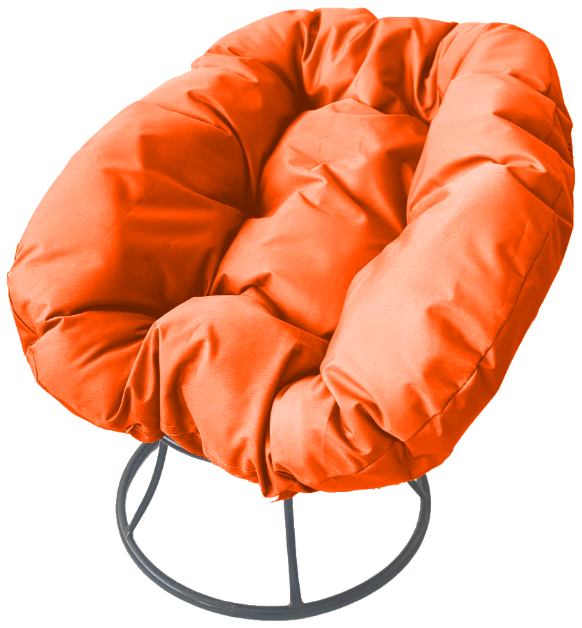 Кресло m-group пончик серое, оранжевая подушка - фотография № 1