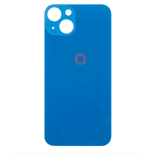 Задняя крышка для iPhone 13 Синий (стекло, широкий вырез под камеру, логотип) задняя крышка для iphone 13 синий стекло широкий вырез под камеру логотип