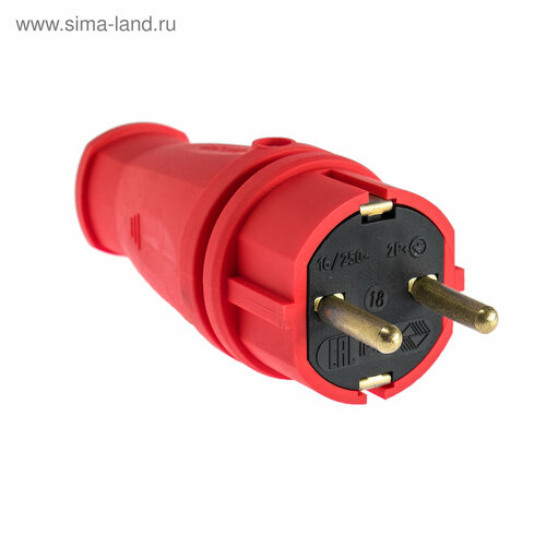 Вилка переносная В16-001 16 А 250 В IP44 с зк каучук красная 560₽