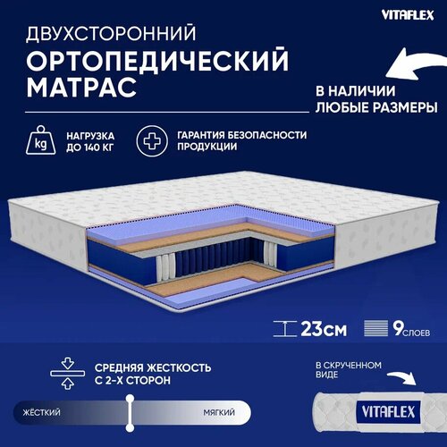 фото Матрас vitaflex medicine gsk 200x120, ортопедический, пружинный, средняя жесткость, с кокосом, ппу, в скрутке