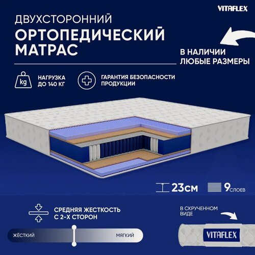 Изображение товара Матрас ортопедический 180x200 Vitaflex Medicine GSk, пружинный , средняя жесткость, с кокосом, ППУ, в рулоне