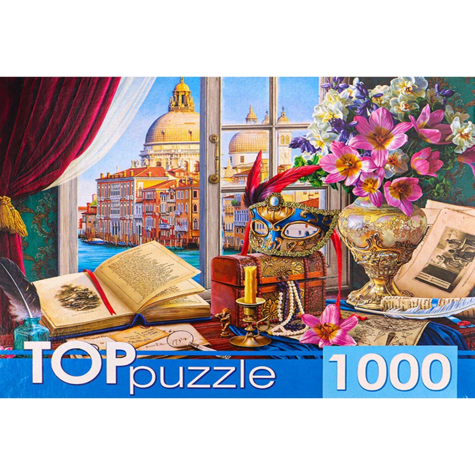 Puzzle-1000. Натюрморт с видом на Венецию (ХТП1000-4148) Рыжий кот - фото №5