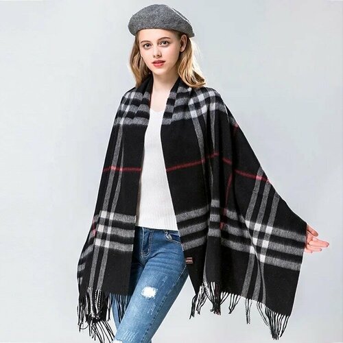 фото Шарф accessori,65 см, one size, голубой, серый