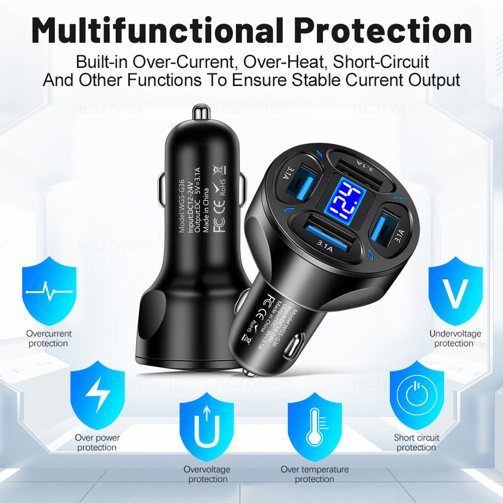 Зарядное устройство с 4-мя USB портами и LED- подсветкой. — фото 3