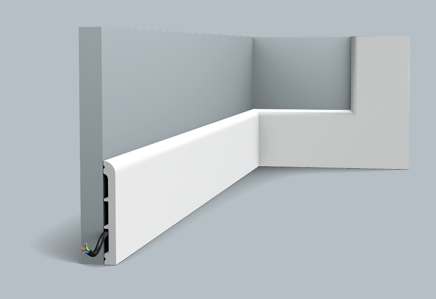 фото Плинтус Orac Decor SX184 Д200xШ1.3xВ11 см Лепнина из Дюрополимера / Орак Декор.