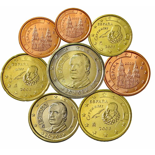 Набор евро монет 2003 Испания гернси набор из 6 монет 2003 года