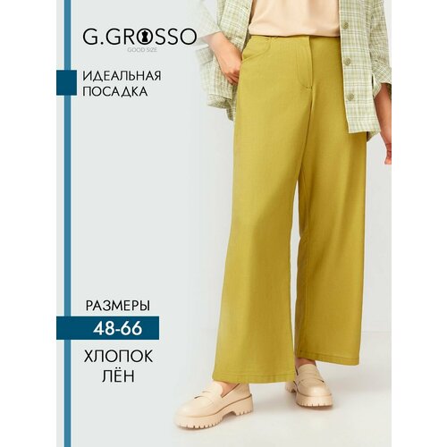 фото Брюки палаццо , размер 48/50, зеленый galagrosso