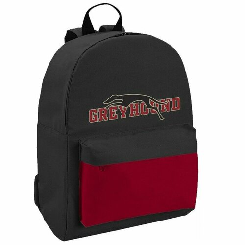 Рюкзак текстильный Greyhound, с карманом, цвет черный, бордовый