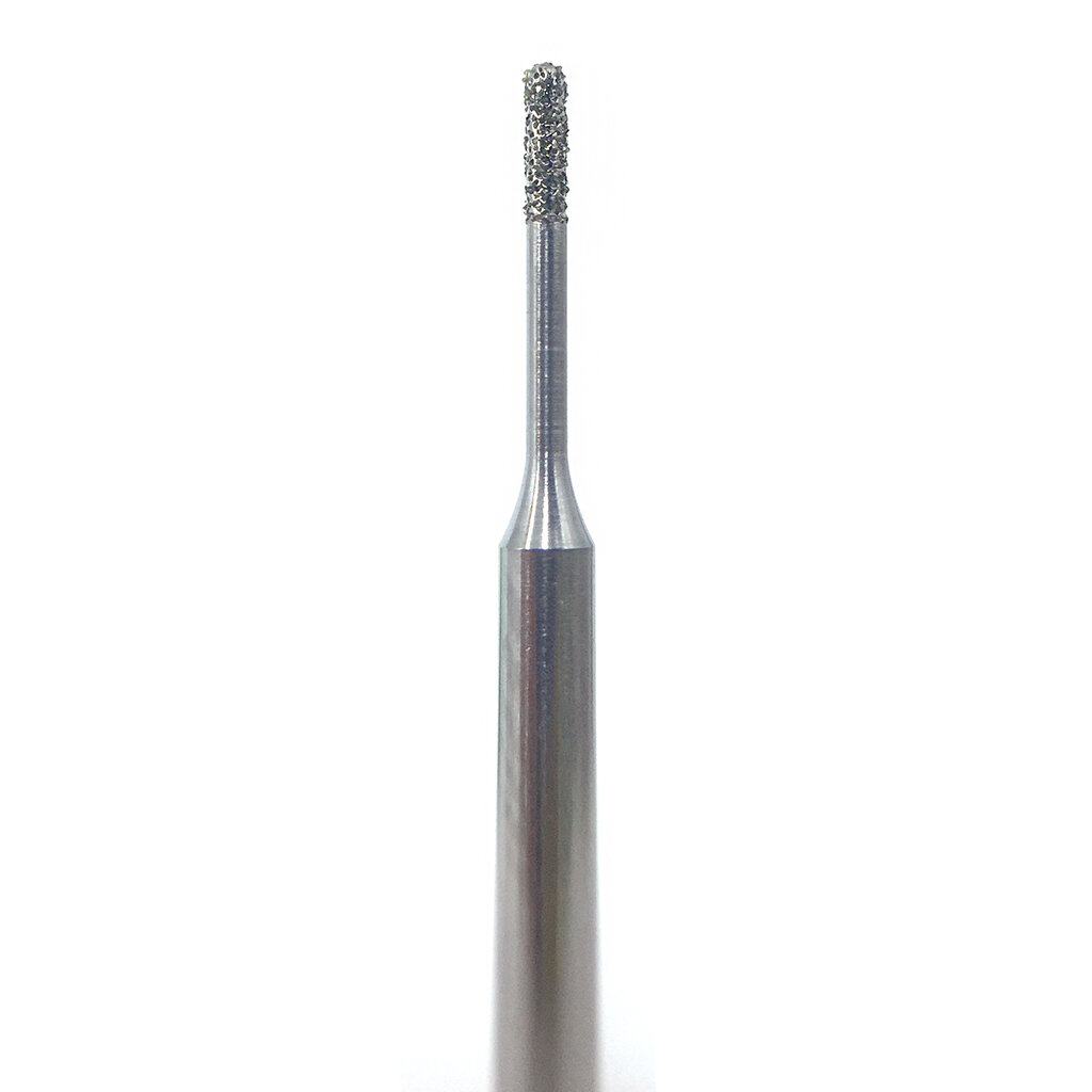 Бор алмазный для микропрепарирования, цилиндрический с закругленным концом, под турбинный наконечник, D 0.7 мм, L 2.7 мм, синий (838 B)