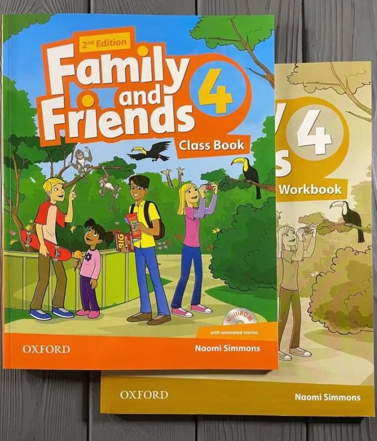 Family and Friends 4 Class Book with Multi ROM + Workbook with CD / Quintana Jenny / Oxford / Изучение английского языка для учеников уровень А1