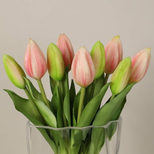 EDG Силиконовые тюльпаны Hidalgo 9 шт, 29 см нежно-розовые 214586,75