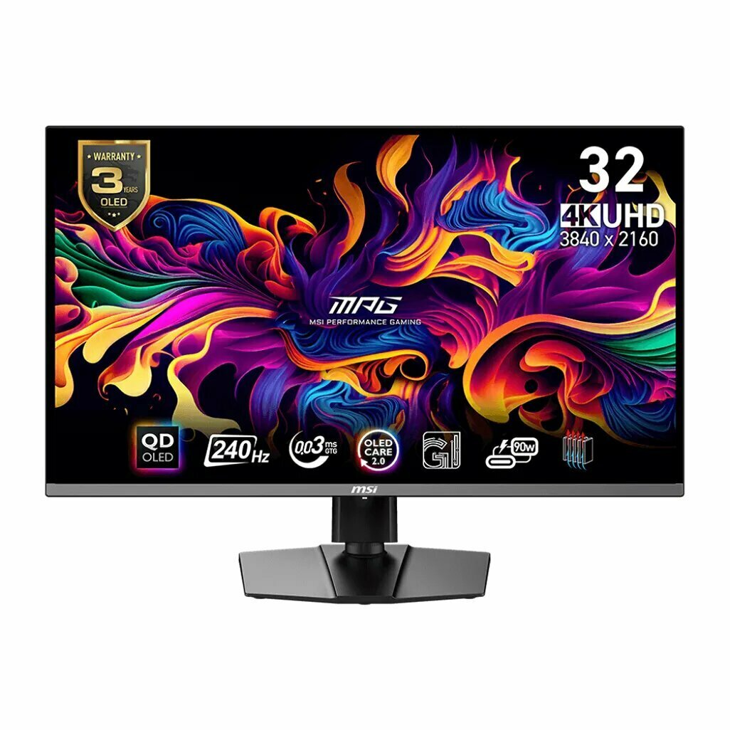 32" QD-OLED Монитор MSI MPG 321URX (2024) , 3840x2160, 240 Гц, HDR400, HDMI 2.1, 0.03 мс, 16:9, 1000 кд/м2