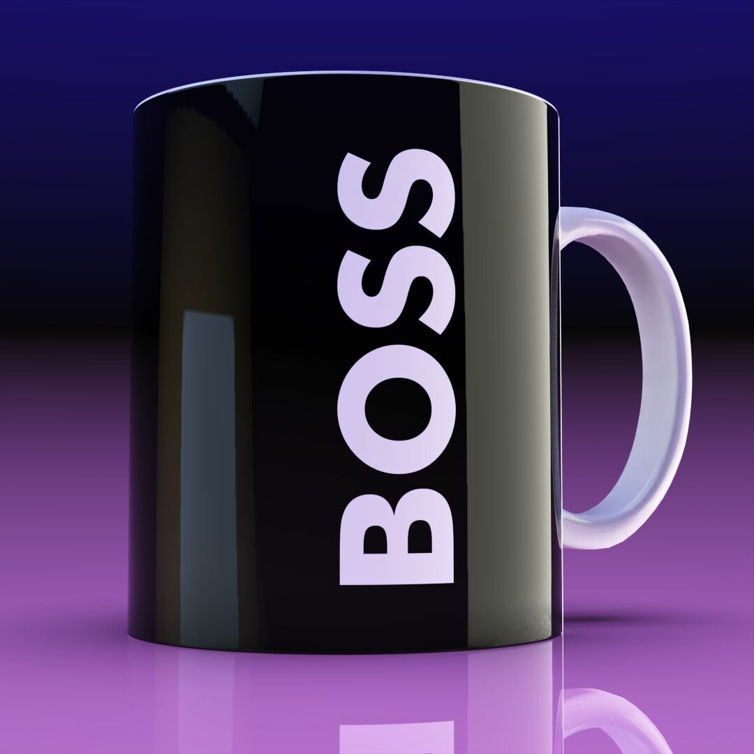 Кружка сувенирная "BOSS" черная.