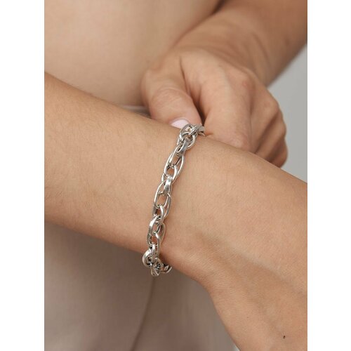 Браслет-цепочка DIALVI JEWELRY серебро 925 проба родирование длина 21 см серебристый 7483₽