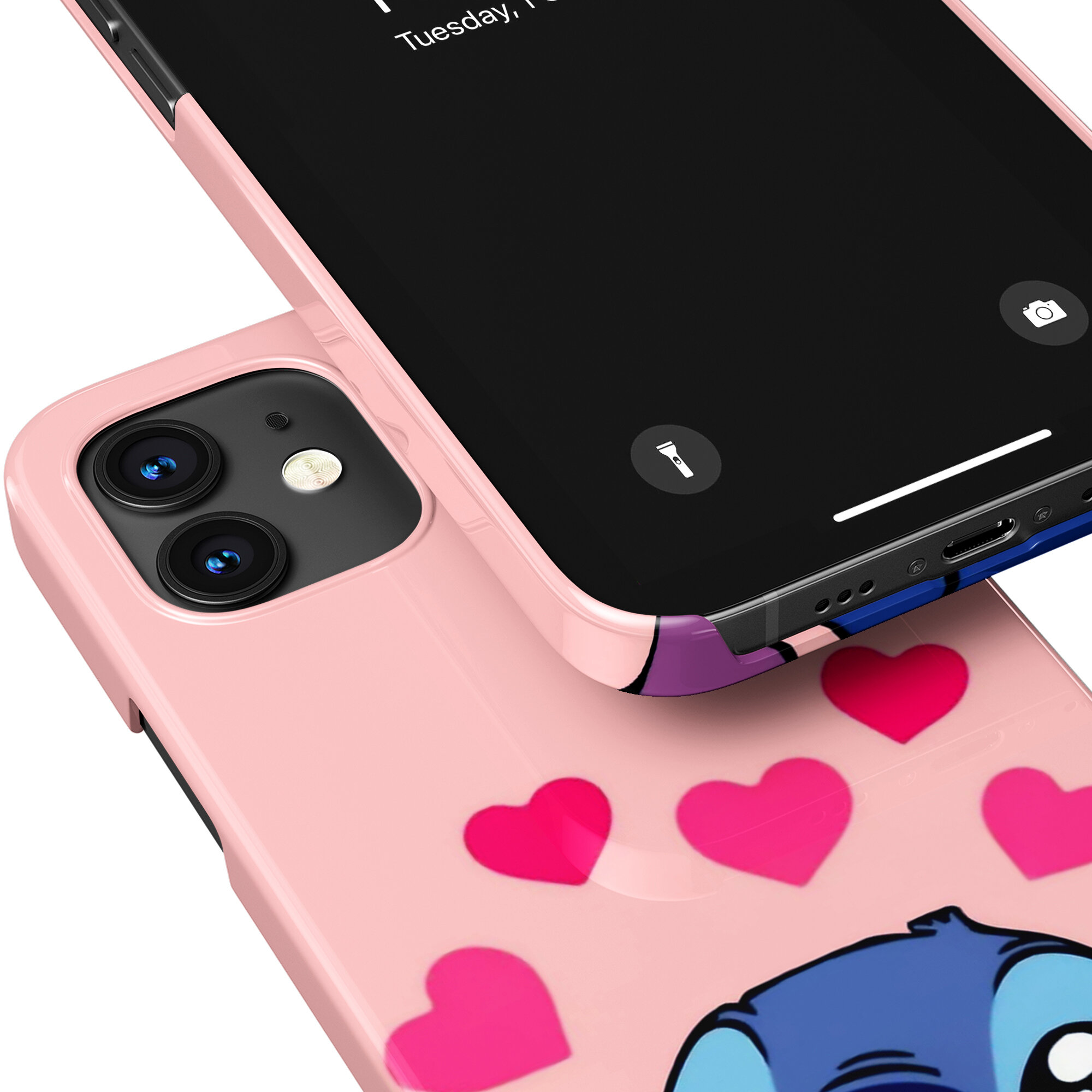 Чехол для IPhone 12 Mini с рисунком "Lilo and Stitch" / Накладка с принтом Лило и Стич — фото 1
